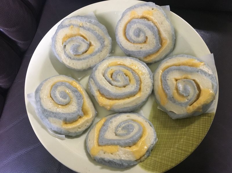 蝶豆花饅頭