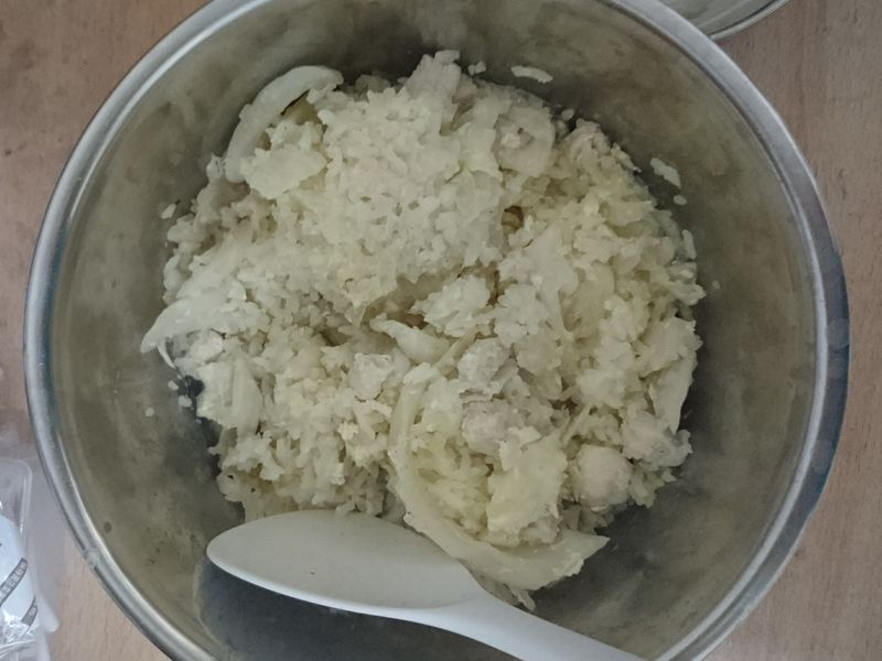 電鍋魚肉高麗菜炊飯