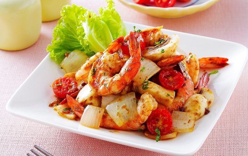 蘑菇肉燥鮮蝦