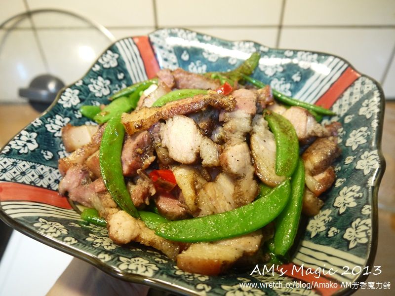 AM魔力~5分鐘快手上菜-香煎鹹豬肉炒甜豆