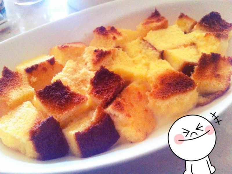 有蜂蜜香的~簡易版麵包布丁