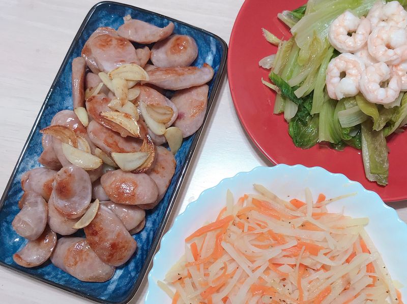 蒜煎香腸片
