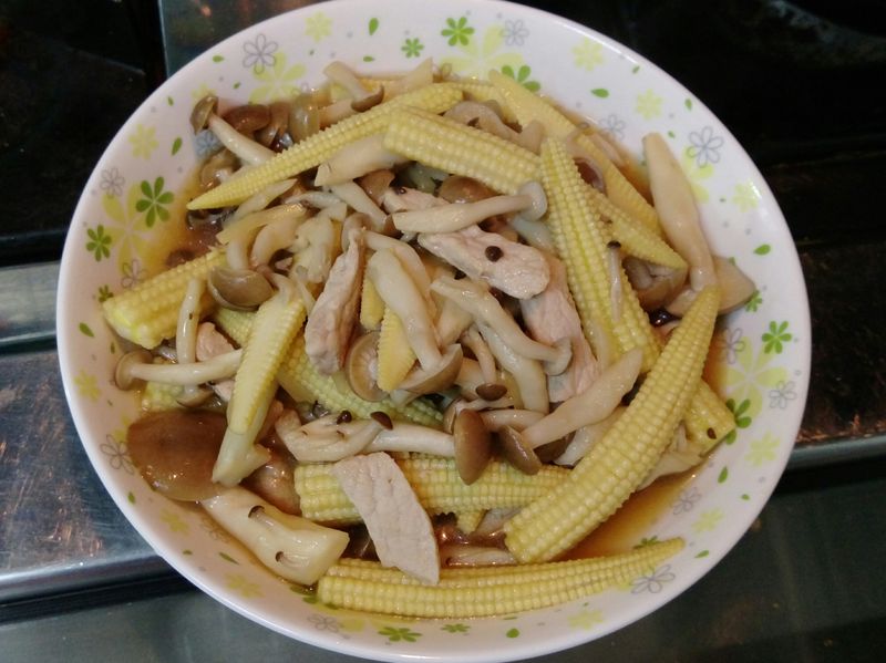 肉絲炒鮮菇