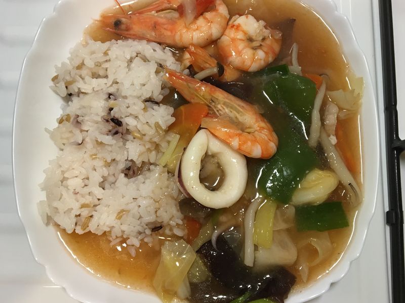 鮮蝦墨魚燴飯
