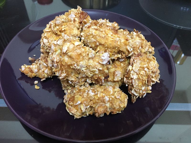 玉米脆片烤雞肉