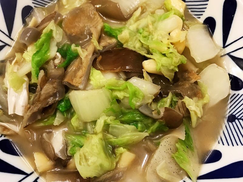 白菜炒鯊魚皮