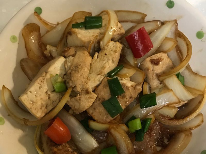 炒洋蔥煎豆腐