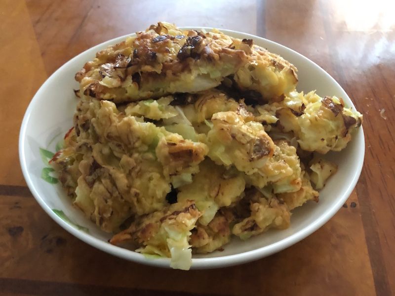 高麗菜干貝煎餅