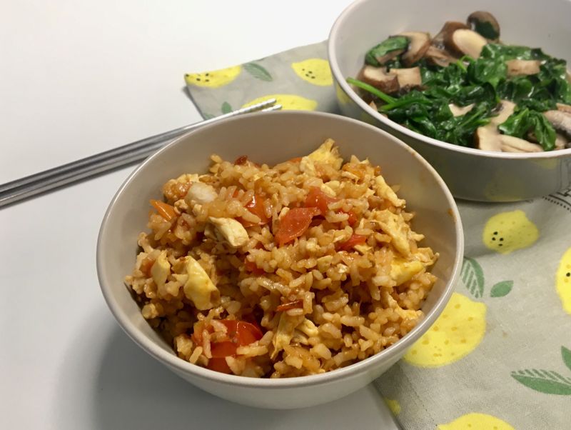 番茄蛋炒飯(少油不加番茄醬)