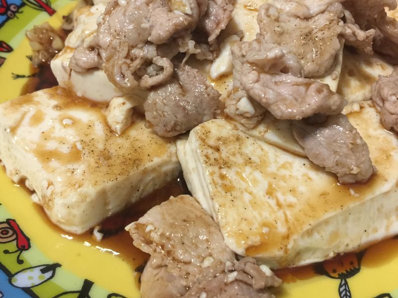 麻油豆腐豬肉片