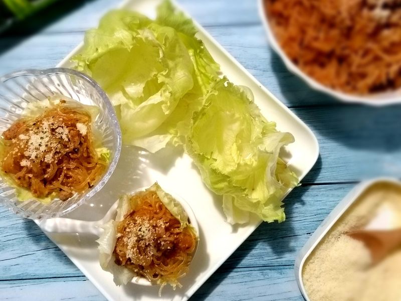 義式生菜螞蟻上樹~肉末粉絲