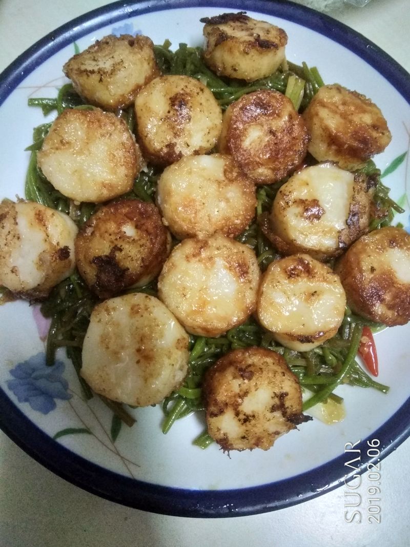 煎干貝水蓮菜