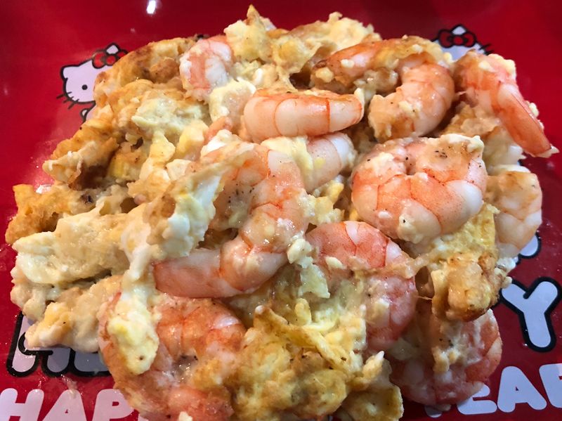 生酮版滑蛋蝦仁