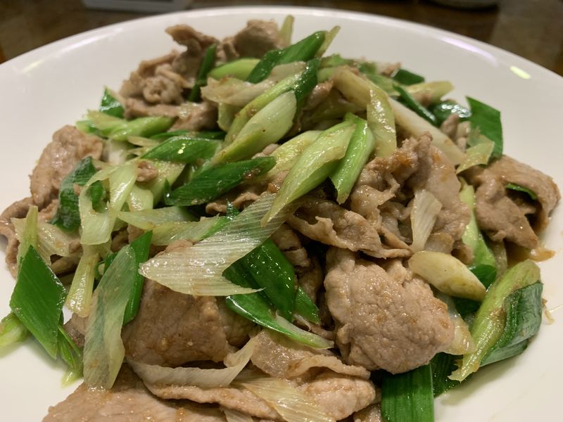 沙茶青蒜豬肉