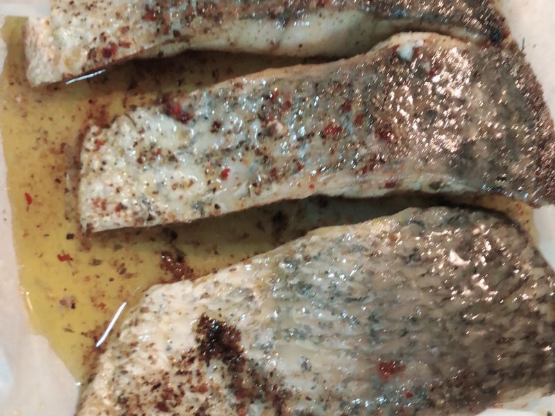 生酮版地中海式球芽甘藍鱸魚排
