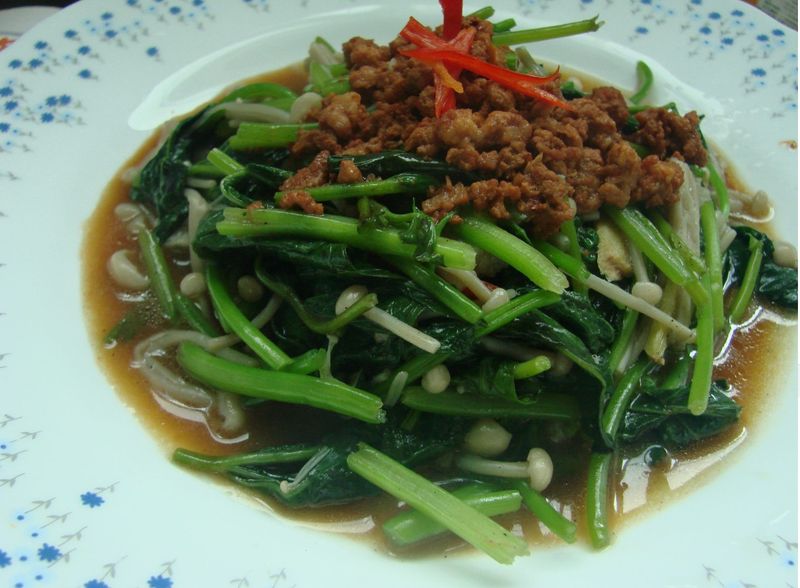 ~肉醬薯葉金針菇~