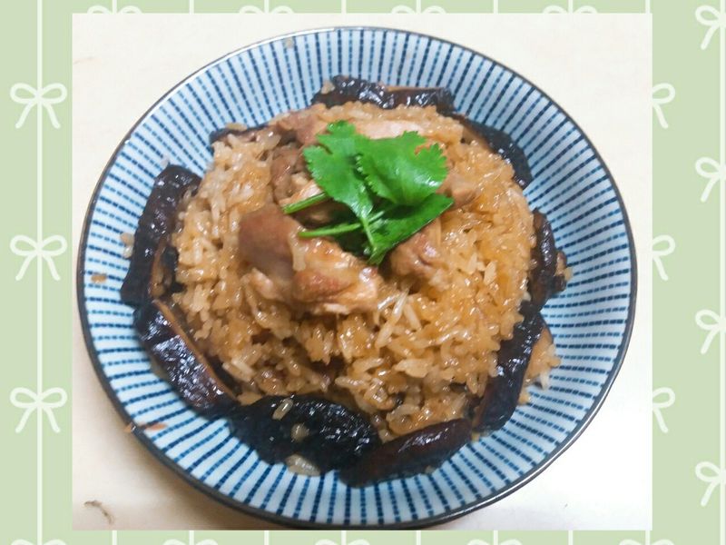 豪邁!雞腿油飯😋