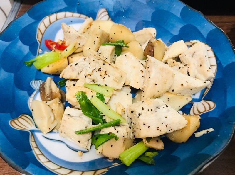 蔥燒雞肉杏鮑菇
