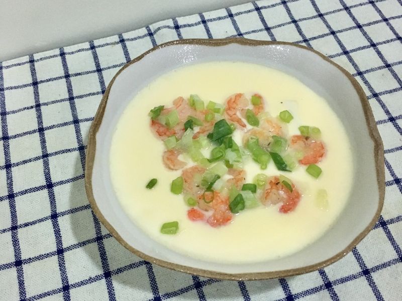 蝦仁豆腐蒸蛋｜電鍋