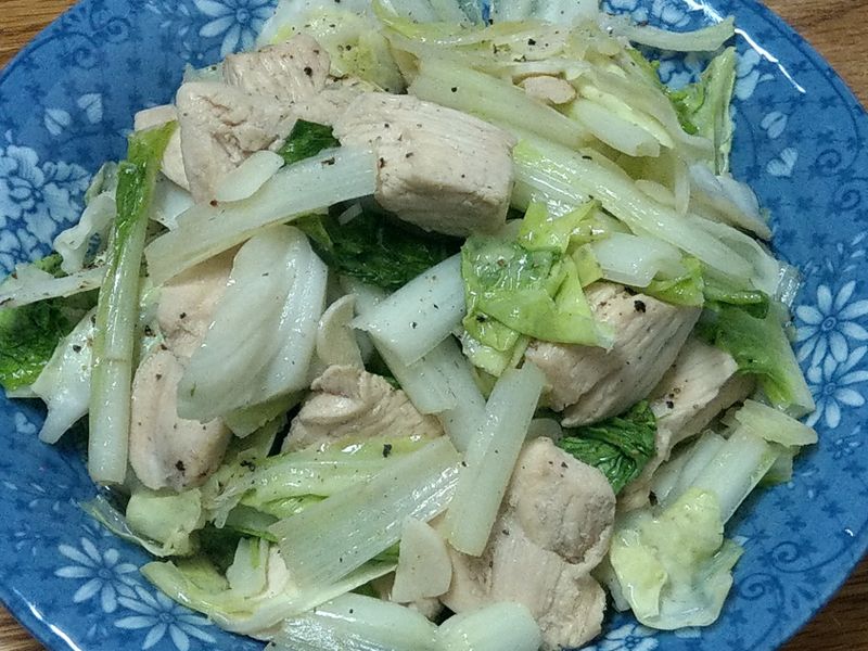 小白菜炒雞胸肉