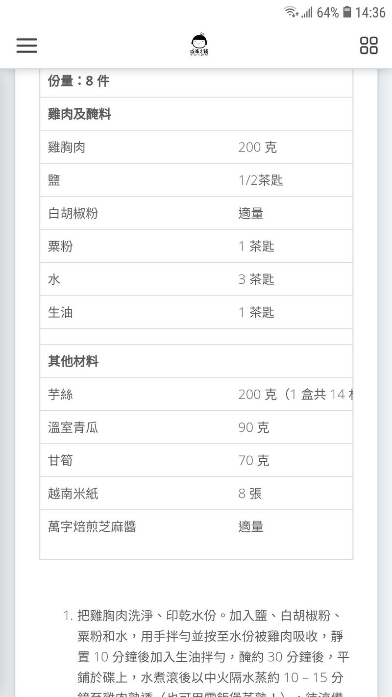 麻醬雞絲米紙卷