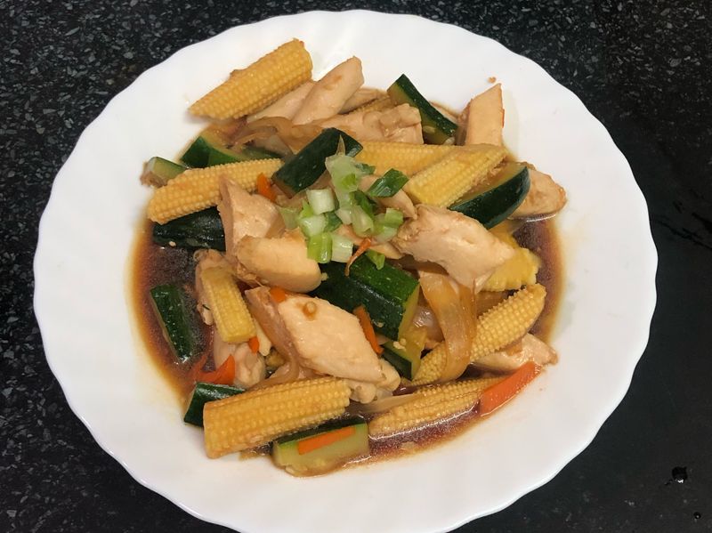 嫩雞胸炒時蔬(不柴)