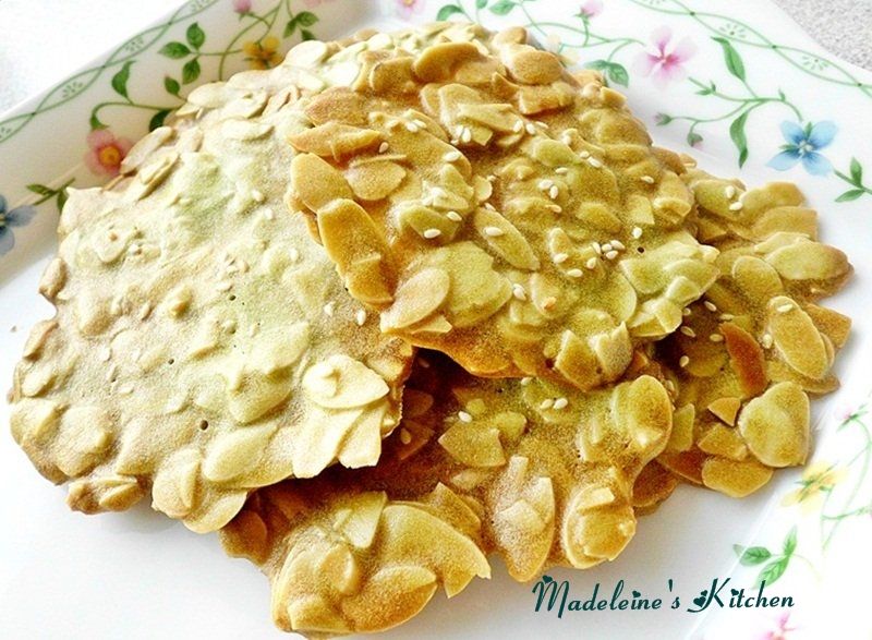 【黃金玄米油清爽料理】抹茶杏仁瓦片