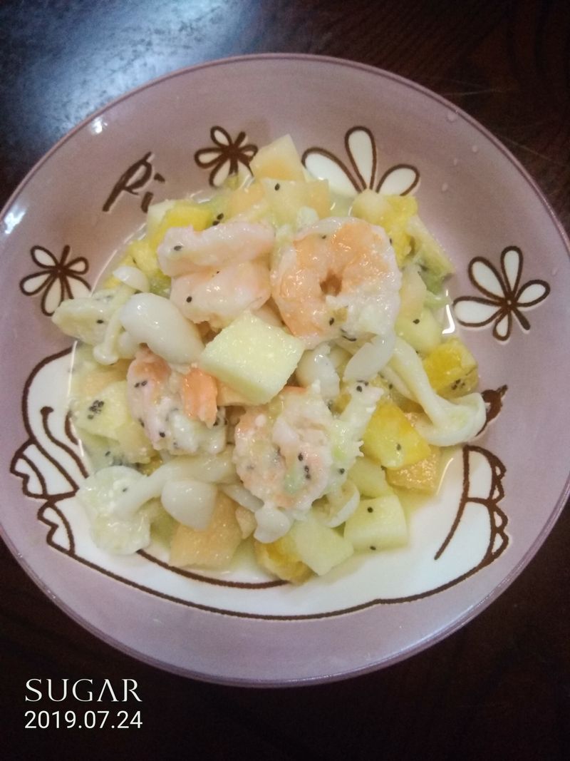 水果菇菇蝦球沙拉(好菇道營養料理)