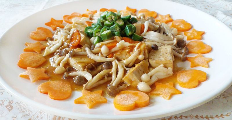 雙菇秋葵燴豆腐【好菇道營養料理】