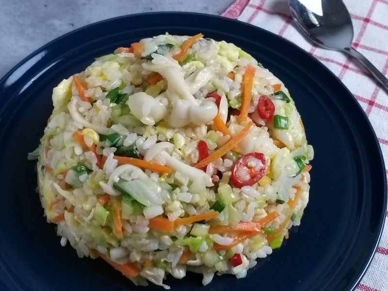 雪白菇蔥花炒飯【好菇道營養料理】