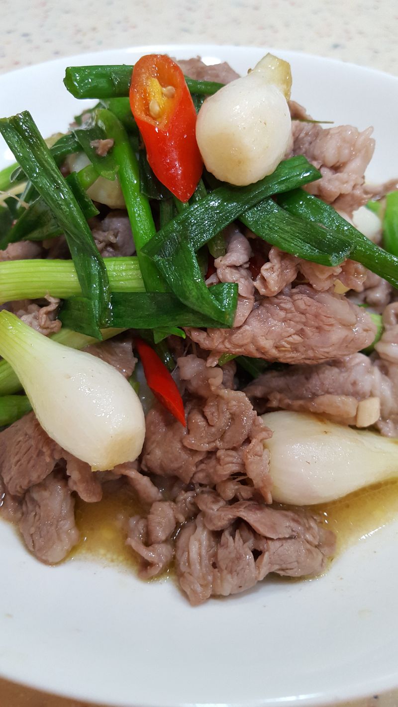 珠蔥炒羊肉片