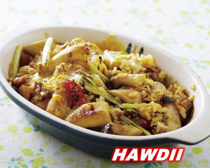杏鮑菇咖哩豬肉焗飯