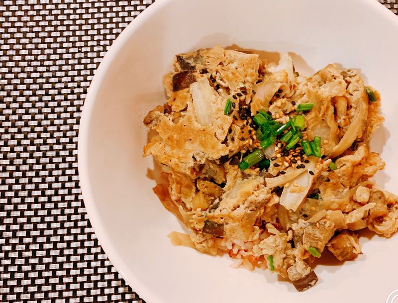 日式茄子丼飯(蛋奶素)