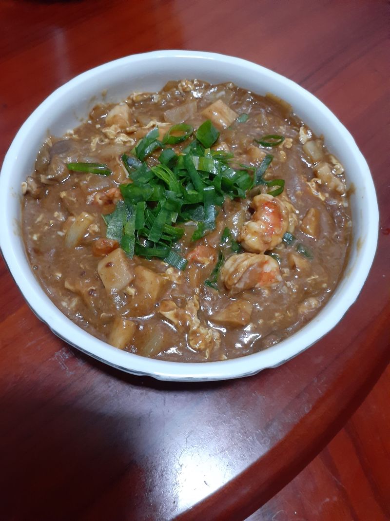 咖哩滑蛋蝦仁