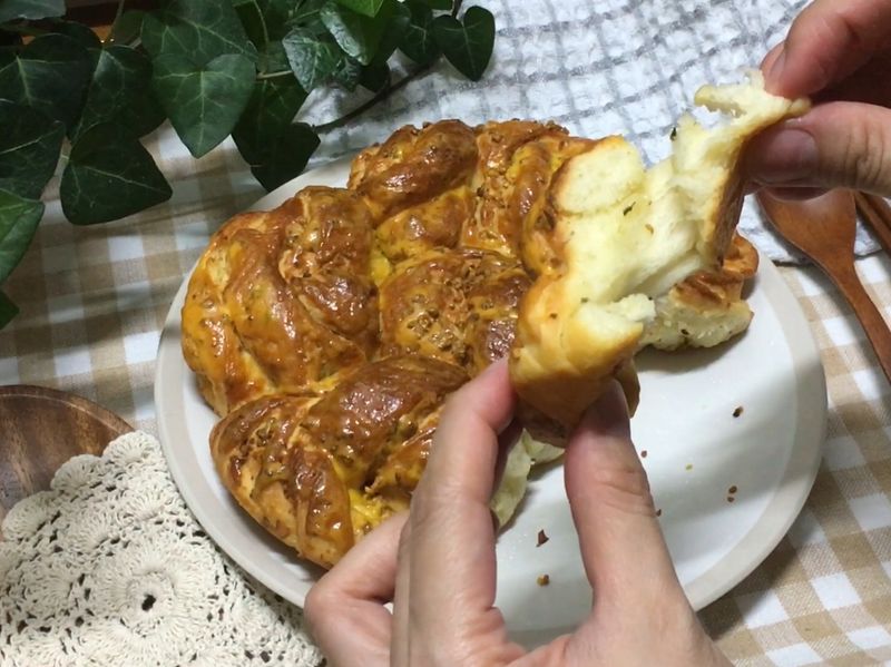 氣炸鍋 氣炸香蒜手撕麵包 (純手工)