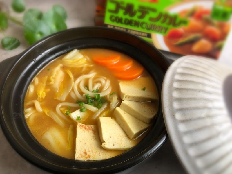 白菜咖哩烏龍麵/愛思必金牌純素咖哩中辣