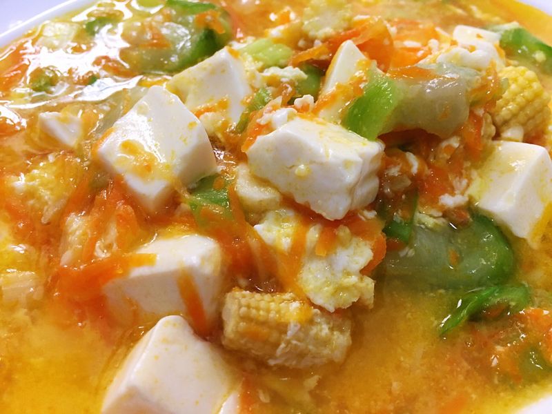蟹黃絲瓜燒豆腐