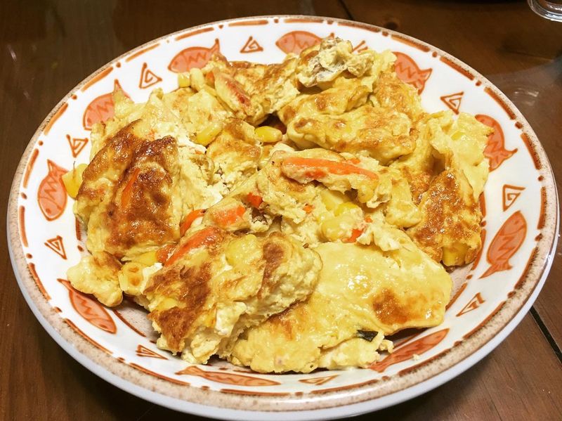 紅蘿蔔玉米炒蛋（蛋奶素）