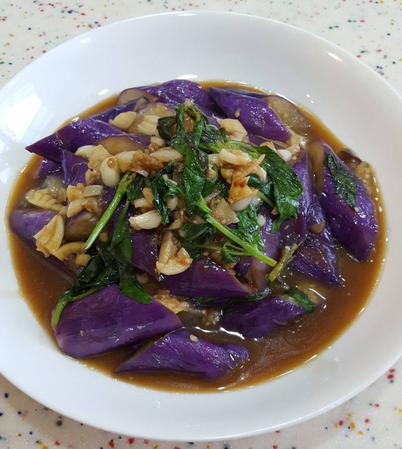 不炸塔香紫茄