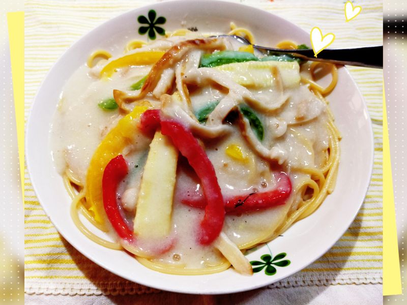 同場加映:蔬食白醬義大利麵