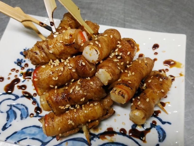 烤年糕豬肉串