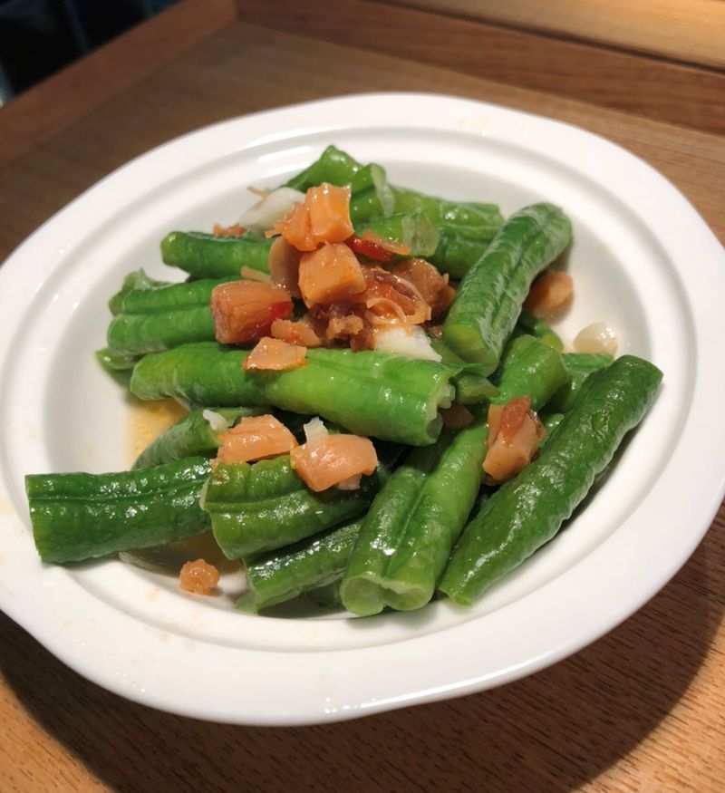 蒜炒干貝菜豆