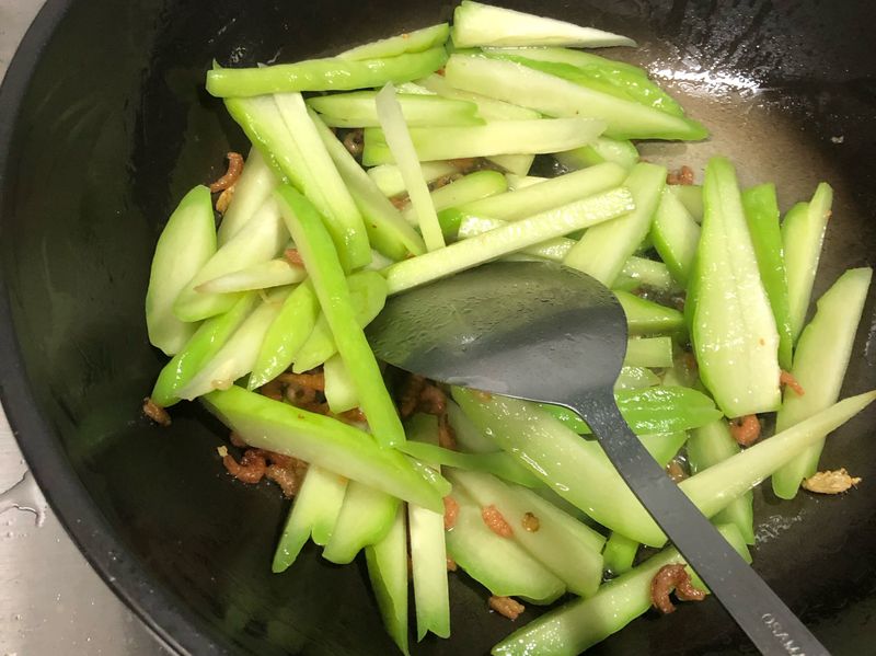龍鬚菜的瓜炒蝦米