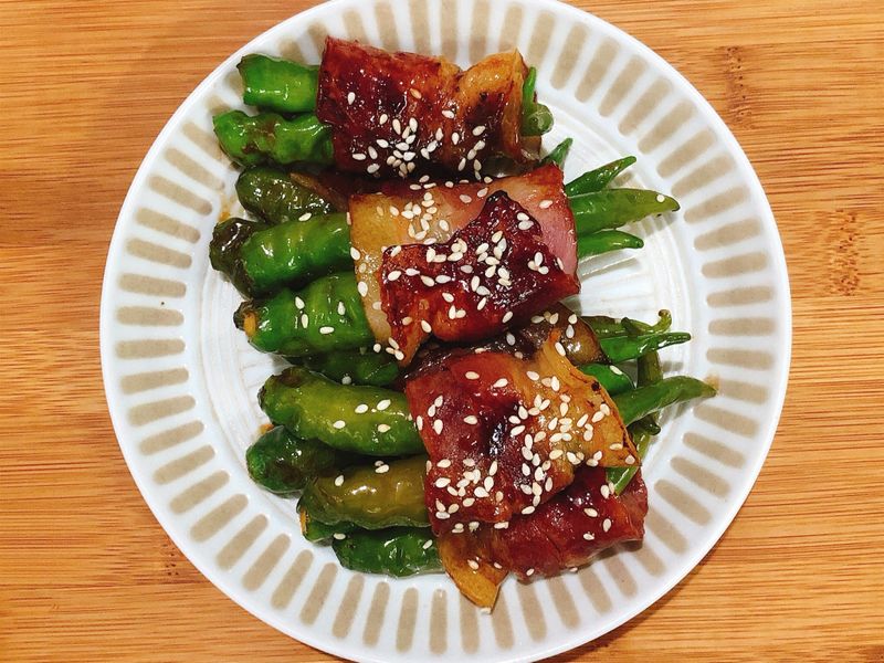 【韓式-小菜】 培根包糯米椒 低碳食單