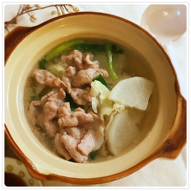 青蔥肉片湯 (露營OK)