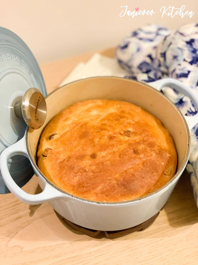 烘焙麵包🥯葡萄乾烤歐式軟包(鑄鐵鍋版)