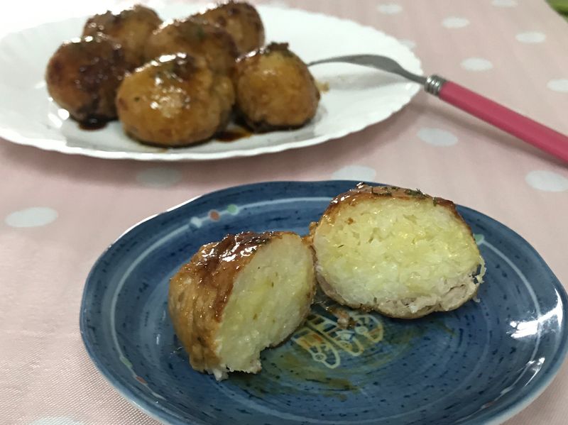 剩飯大變身~醬燒起司里肌飯丸