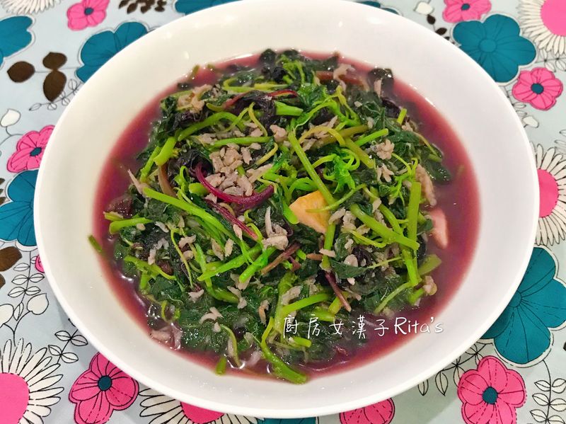 吻仔魚炒莧菜