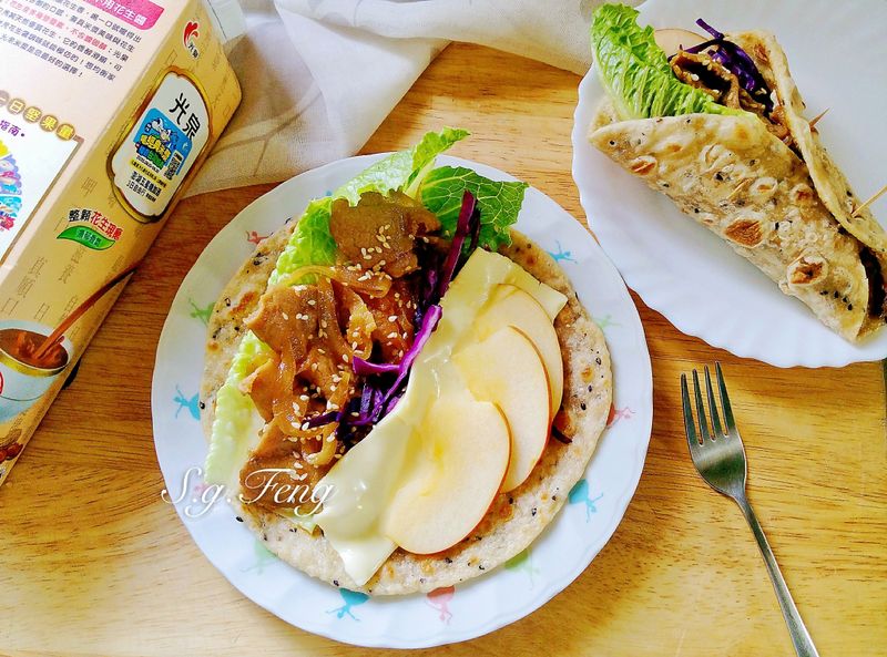 燒肉起司米漿芝麻捲餅