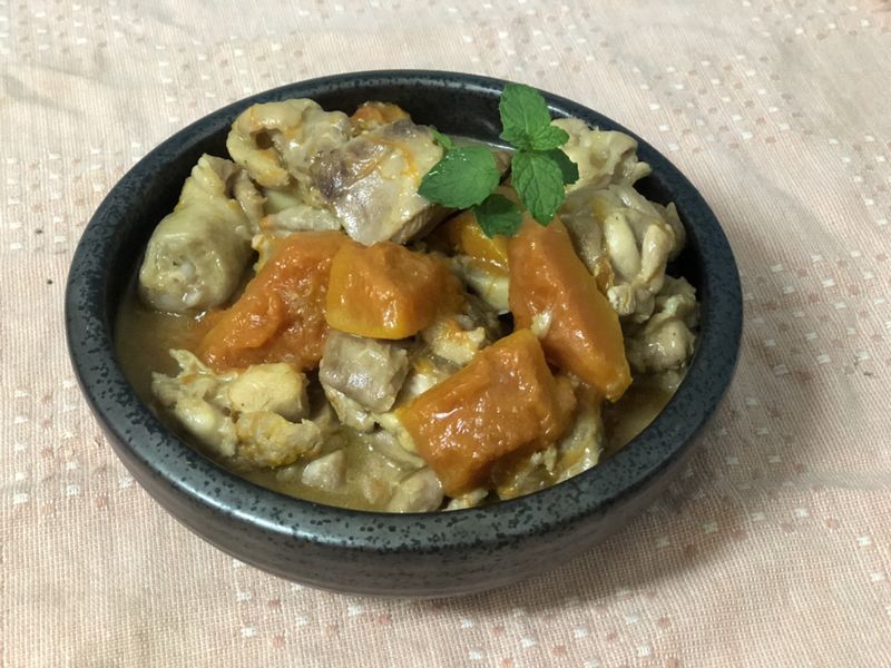 米漿南瓜雞腿煲